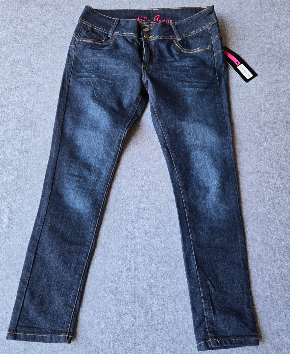 Ella Moss Juniors Straight Leg Blue Jeans Stretch Size 11 Mid Rise 33x27 New